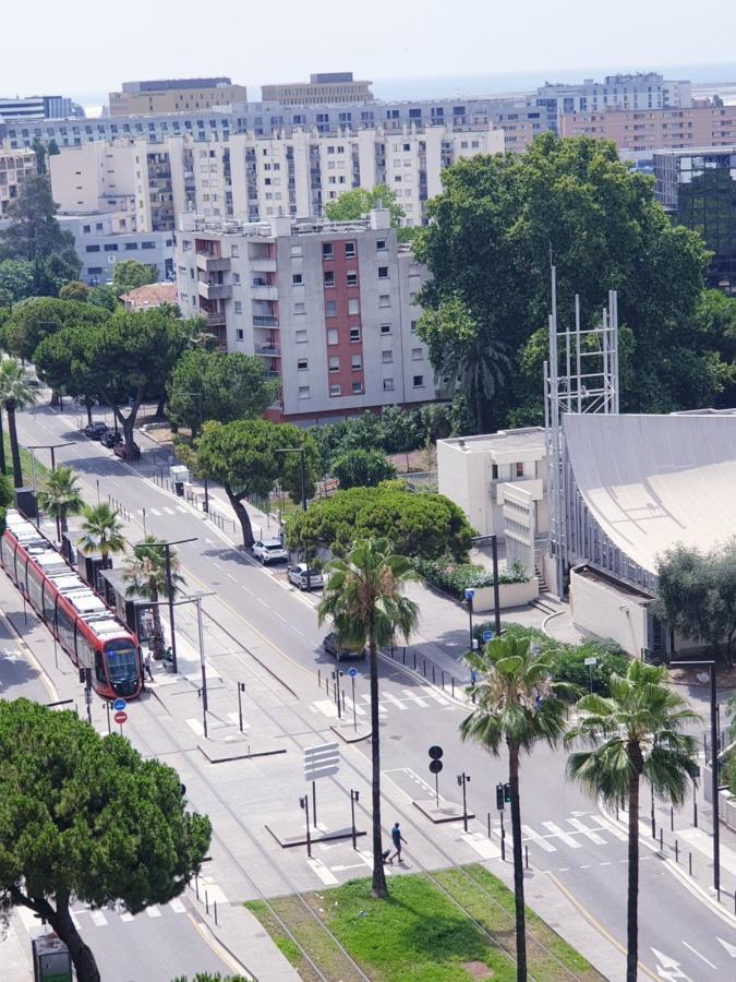 Big Flat Sea Vieuw 95 M2 5 Rooms Near Airport 5 Min Train 3 Min And Tram On Site, Beach 7 Min, 2 Showers And 2 Toilets , Neuf Grand Appartement 95 M2 5 Chambres Proche Aeroport 5 Min Train 3 Min Et Tramway Sur Place, Plage 7 Min 2 Douches Et 2 Wc Vue Nice Eksteriør bilde